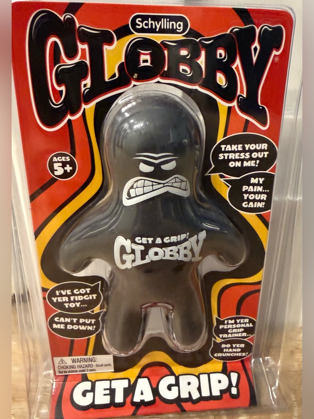 SCHYLLING GLOBBY GET A GRIP BLACK FIDGET TOY PERSONAL GRIP TRAINER TRENDING NIB